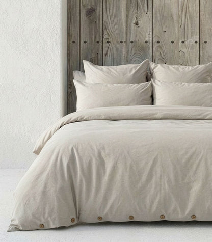 Bhumi Organic Cotton - Sateen Plain Quilt Cover - Light Grey