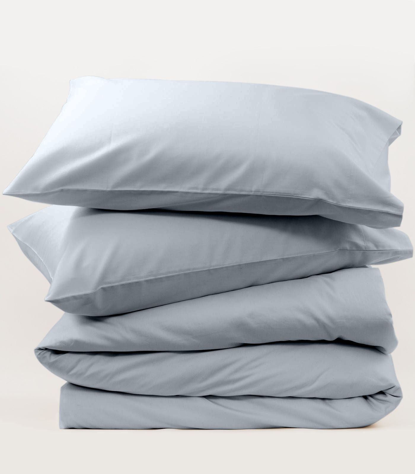 Bhumi Organic Cotton - Percale Plain Quilt Cover - Sky Blue