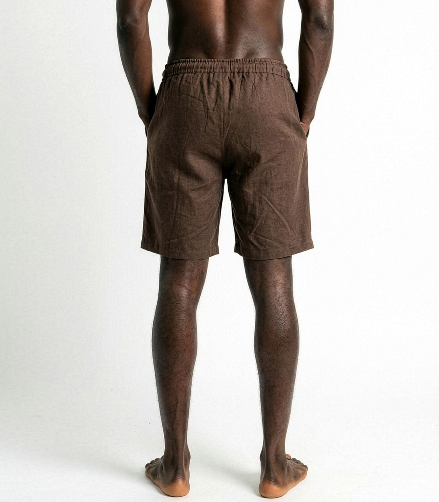Men’s Organic Linen Lounge Shorts - Chocolate