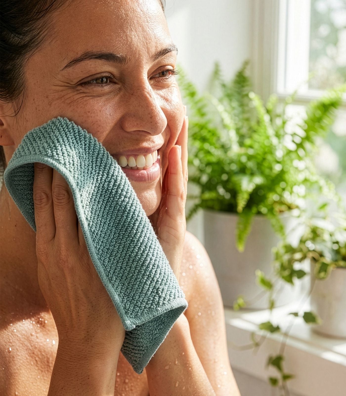 Bhumi Organic Cotton - Twill Wash Cloth - Aqua