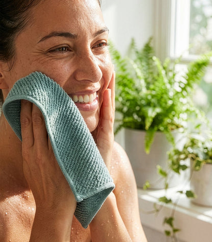 Bhumi Organic Cotton - Twill Wash Cloth - Aqua