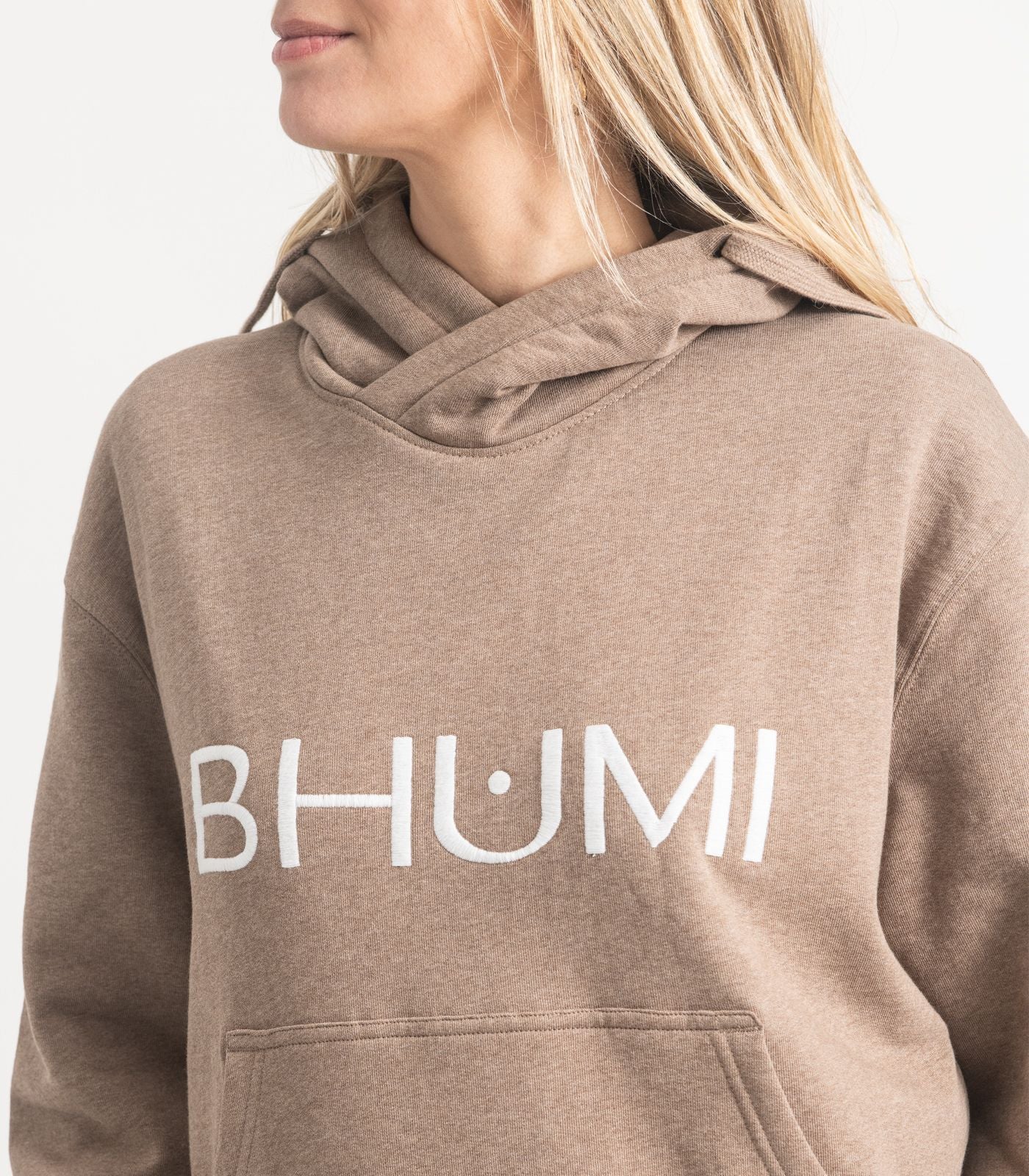 Bhumi Organic Cotton - Hoodie - Logo - Taupe Melange