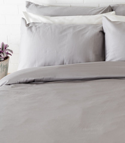 Bhumi Organic Cotton - Sateen Pillow Cases (Pair) - Pewter