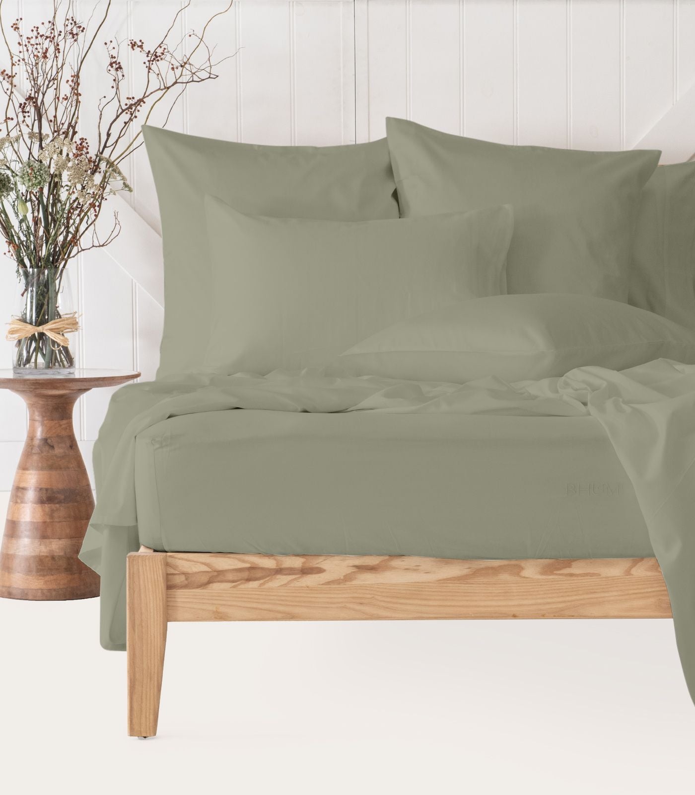 Bhumi Organic Cotton - Sateen Sheet Set - Sage
