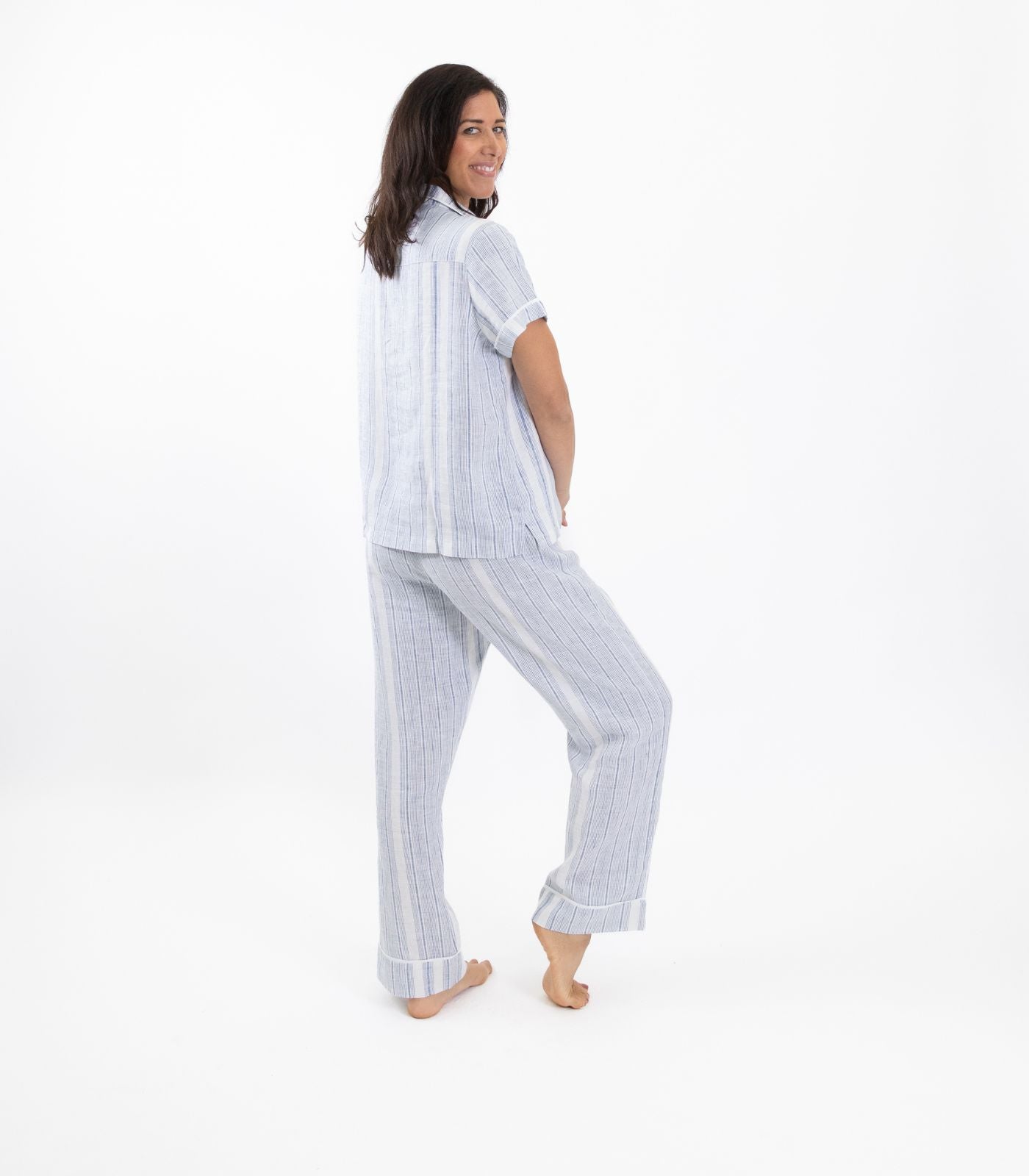 Organic Linen Short Sleeve PJ Set Bhumi Fairtrade Organic Cotton