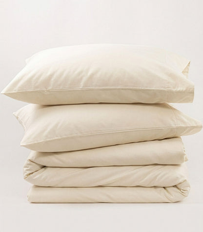Bhumi Organic Cotton - Sateen Plain Quilt Cover - Ivory