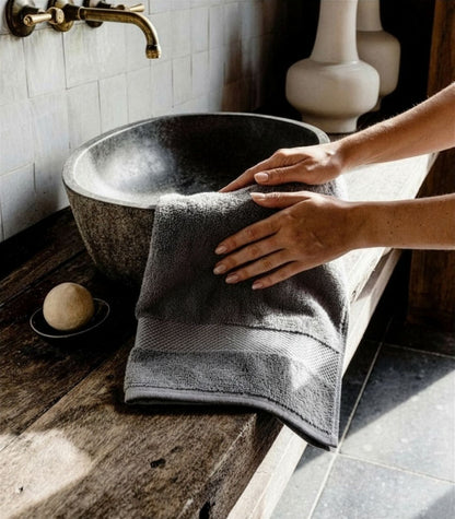 Bhumi Organic Cotton - Hand Towel - Granite Blue