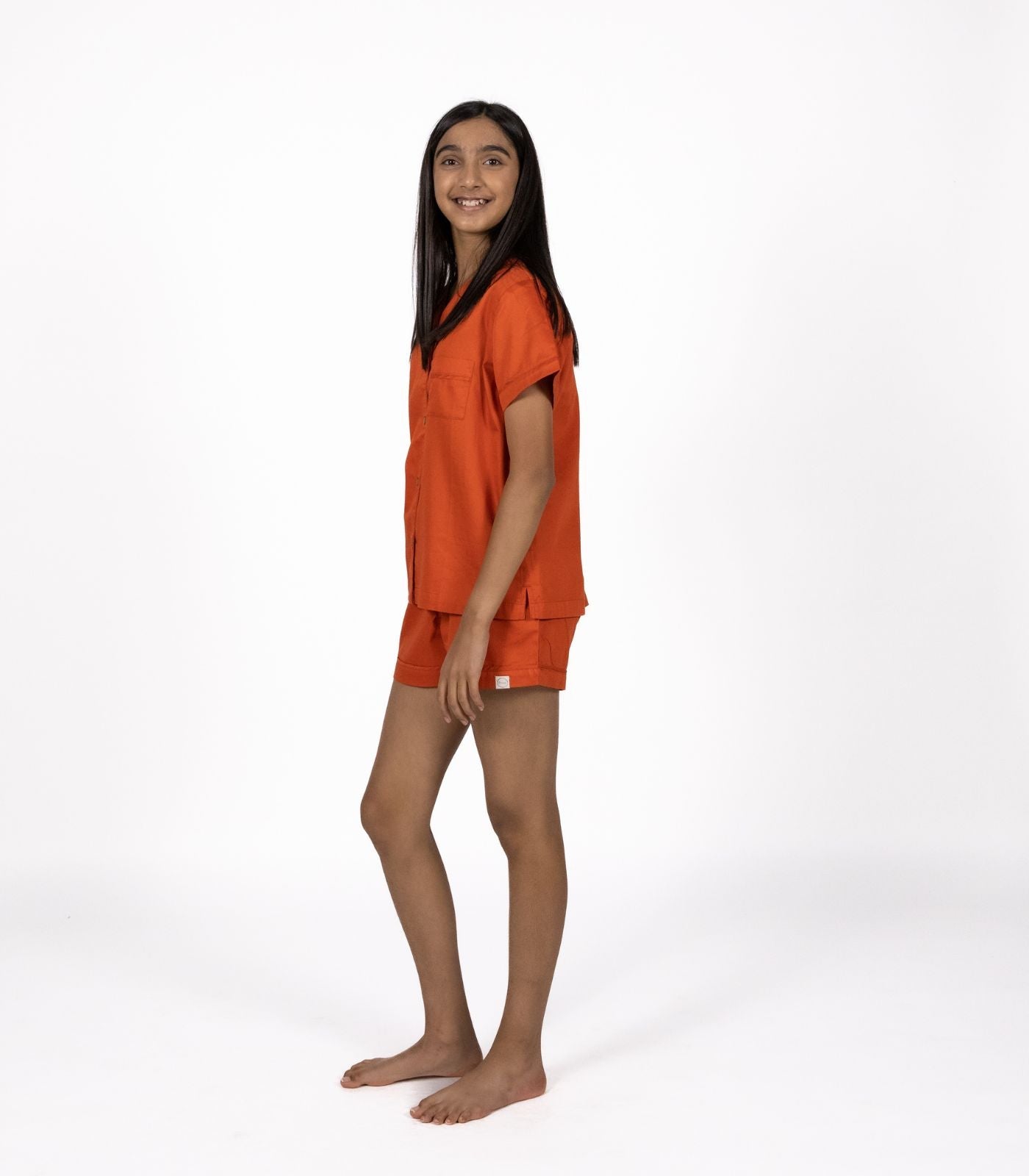 Bhumi Organic Cotton - Kids Sateen Short PJ Set - Saffron