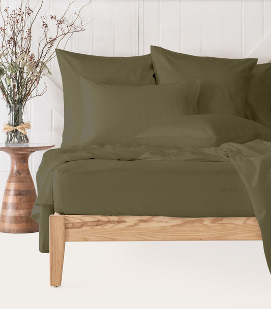 Bhumi Organic Cotton - Fitted Sheet - Olive