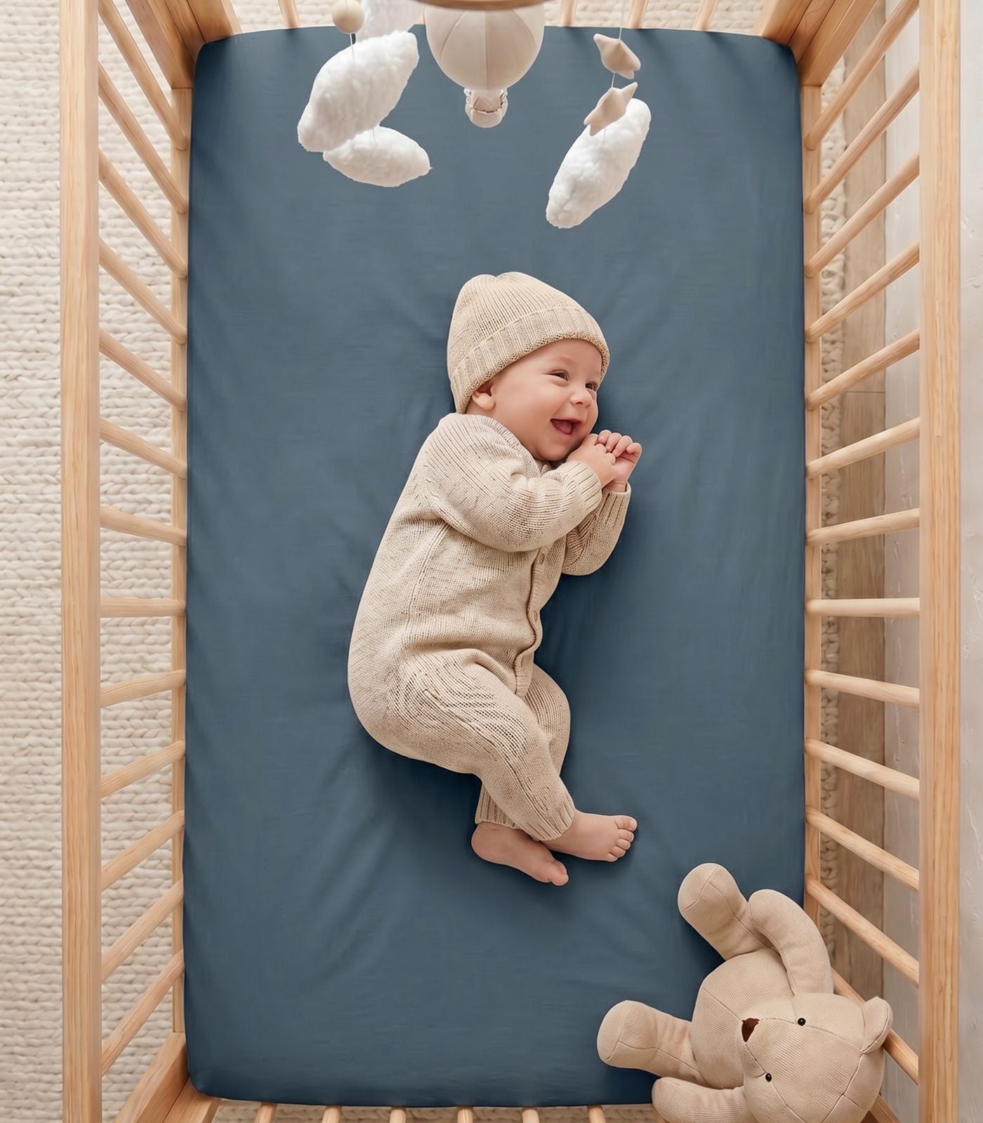Bhumi Organic Cotton - Fitted Cot Sheet - Orion Blue