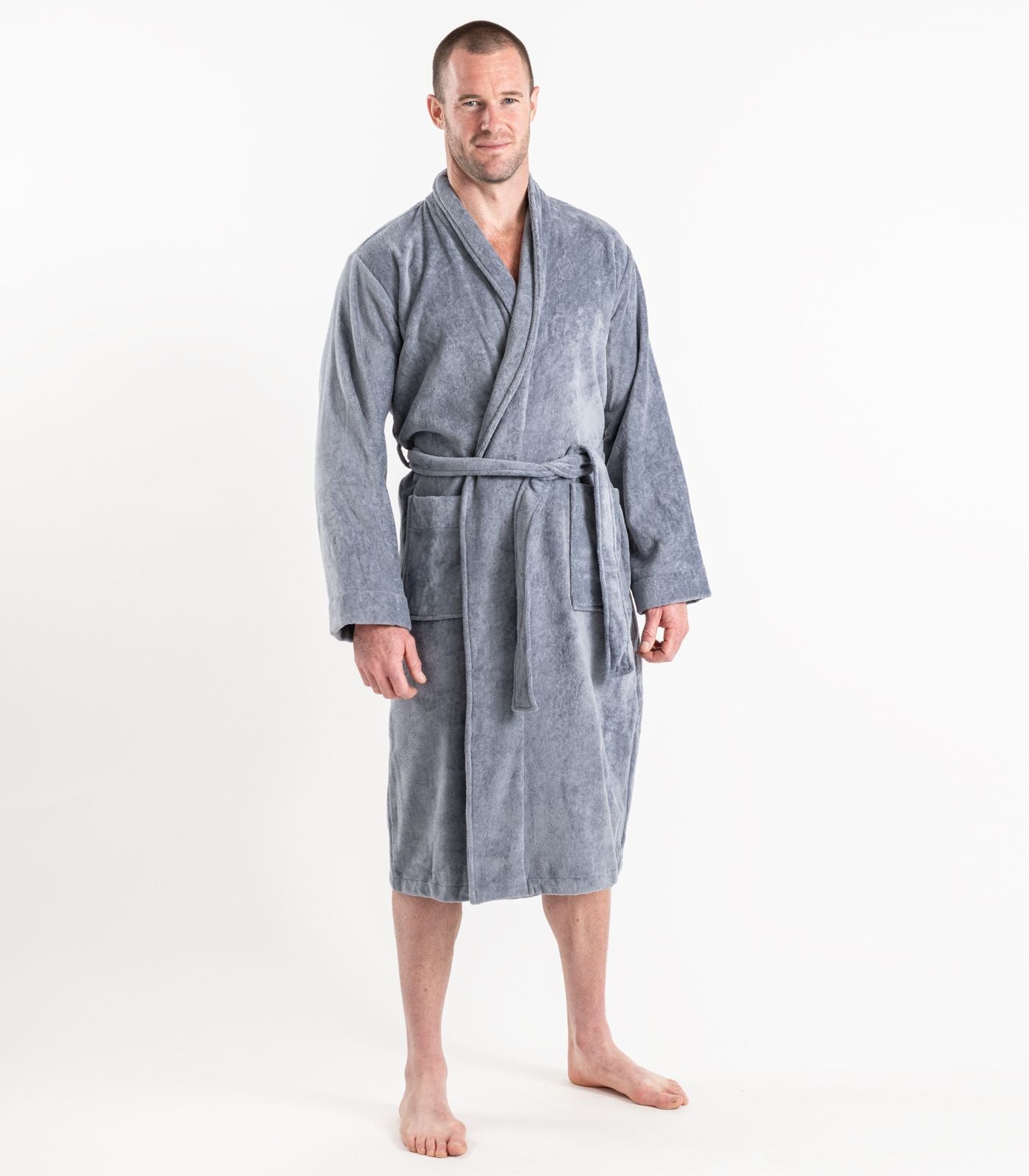 Bhumi Organic Cotton - Spa Robe - Granite Blue