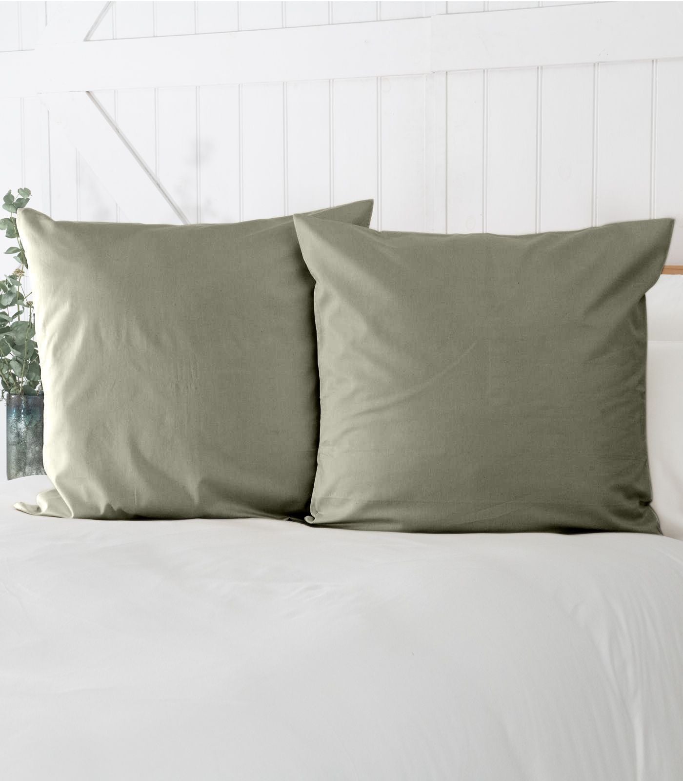 Bhumi Organic Cotton - Sateen Pillow Cases (pair) - European - Eucalyptus