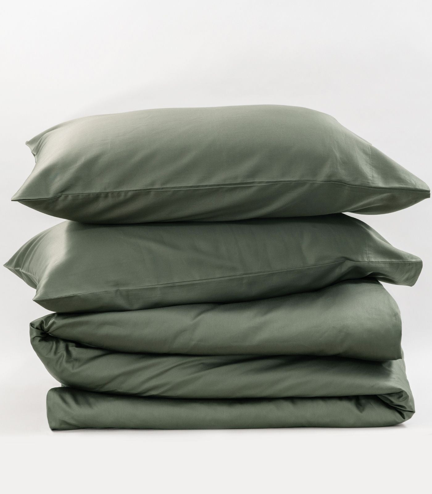 Bhumi Organic Cotton - Sateen Plain Quilt Cover - Eucalyptus