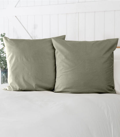 Bhumi Organic Cotton - Sateen Pillow Cases (pair) - European - Eucalyptus