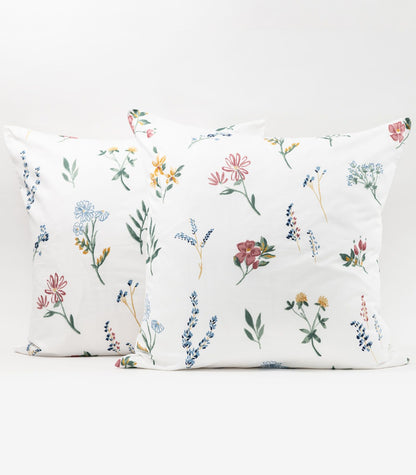 Bhumi Organic Cotton - European - Sateen Pillow Cases (pair) - Printed - Floral Burst