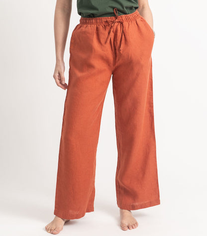 Bhumi Organic Cotton - Linen Pant - Rust 