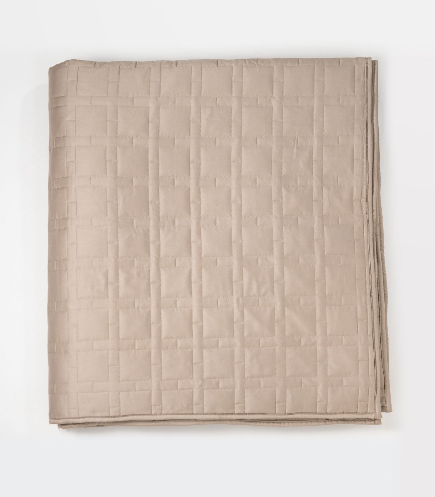 Bhumi Organic Cotton - Pet Quilted Blanket - Lattice Design - Golden Taupe