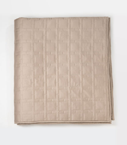 Bhumi Organic Cotton - Pet Quilted Blanket - Lattice Design - Golden Taupe