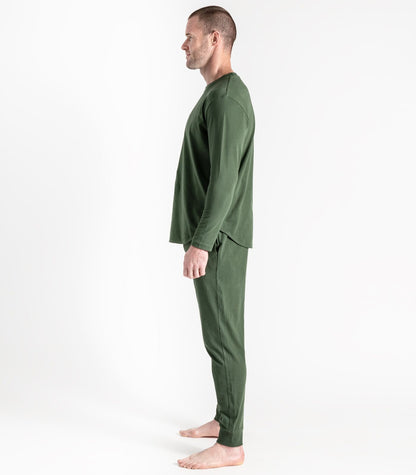 Bhumi Organic Cotton - Men's Jersey Knit Long PJ Set - Kombu Green