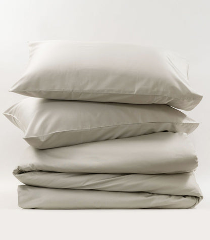 Bhumi Organic Cotton - Sateen Plain Quilt Cover - Light Grey