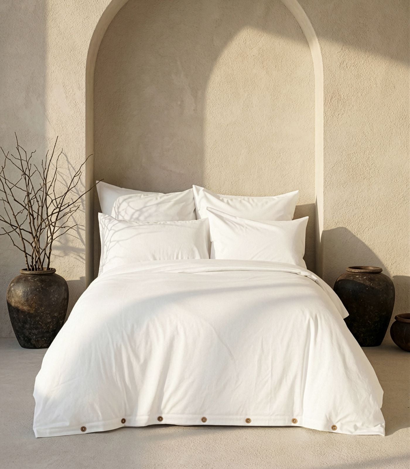 Bhumi Organic Cotton - Sateen Plain Quilt Cover - White