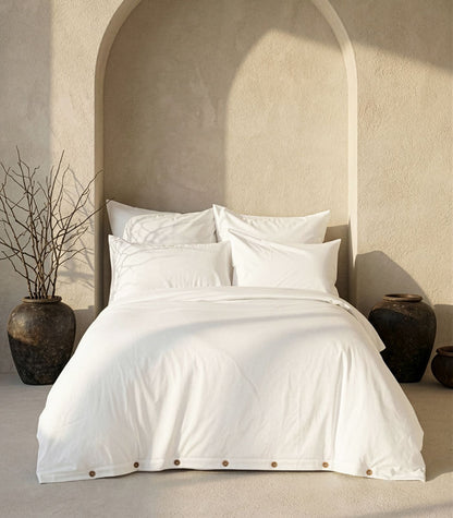 Bhumi Organic Cotton - Sateen Plain Quilt Cover - White