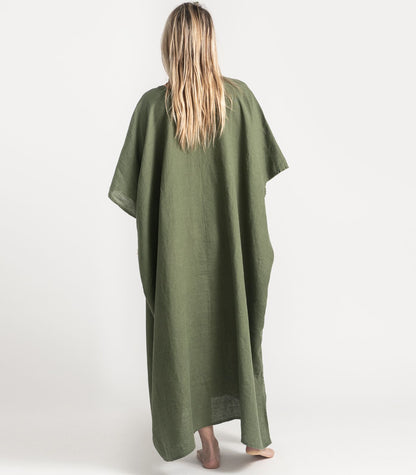 Bhumi Organic Cotton - Linen Kaftan - Bronze Green