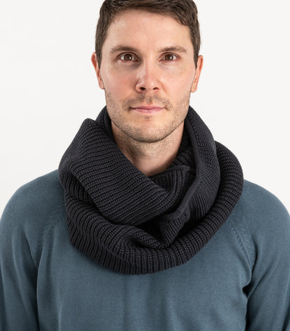 Bhumi Organic Cotton - Infinity Chunky Knit Bubble Scarf - Charcoal