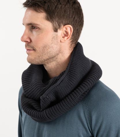 Bhumi Organic Cotton - Infinity Chunky Knit Bubble Scarf - Charcoal