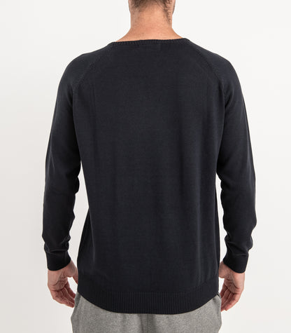 Bhumi Organic Cotton - Fine Knit Round Neck Sweater - Charcoal