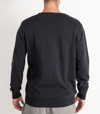 Bhumi Organic Cotton - Fine Knit V Neck Sweater - Charcoal