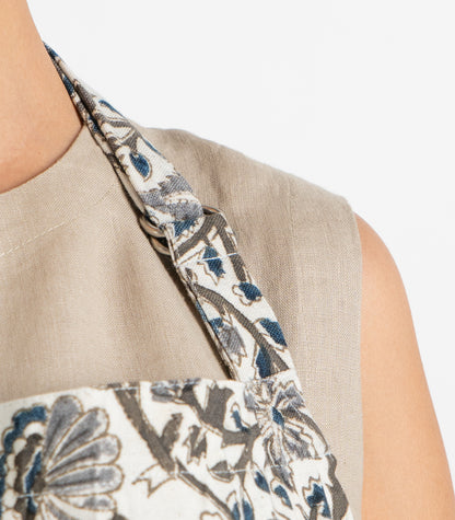 Kalamkari Apron - Blue Grey