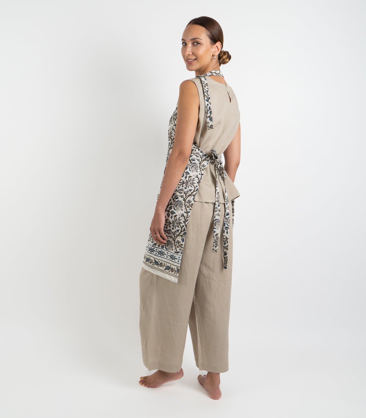 Kalamkari Apron - Blue Grey