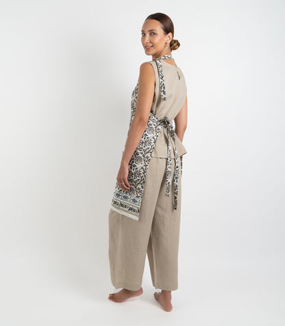 Kalamkari Apron - Blue Grey