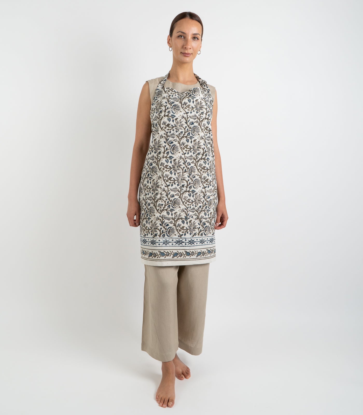 Kalamkari Apron - Blue Grey
