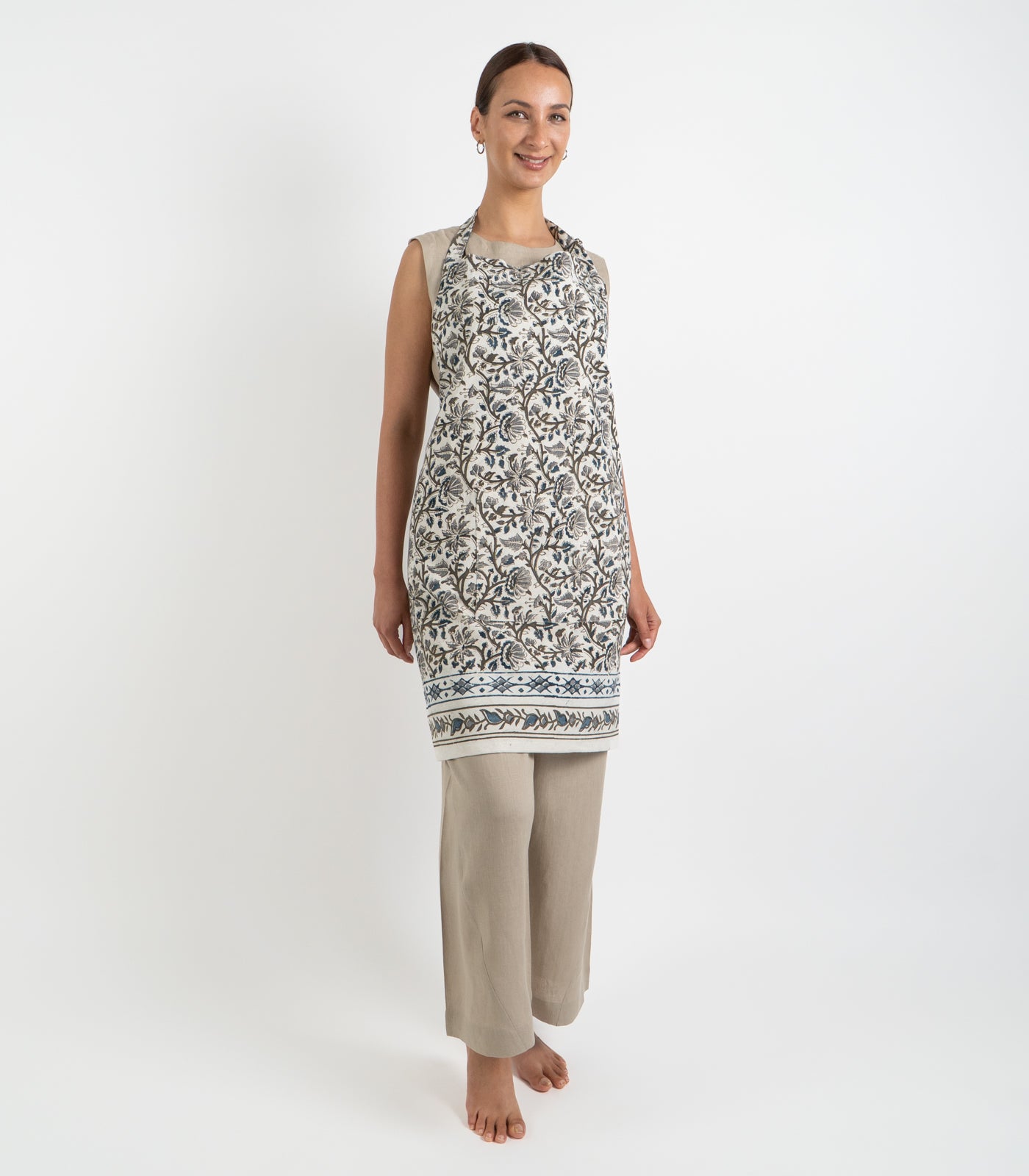 Kalamkari Apron - Blue Grey