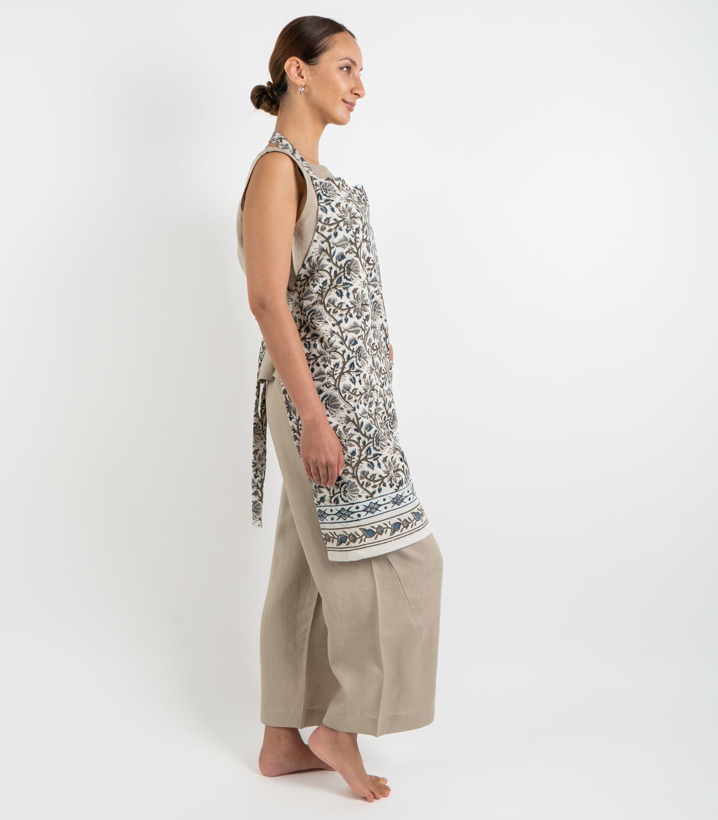 Kalamkari Apron - Blue Grey