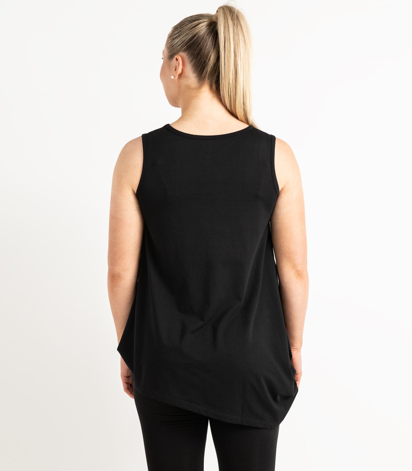 Asymmetrical Tank Top - Black