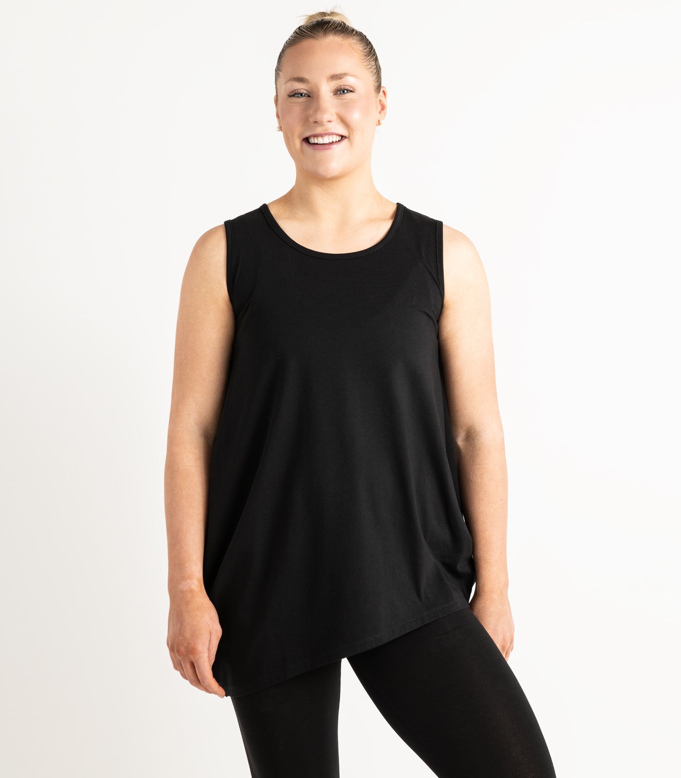 Asymmetrical Tank Top - Black