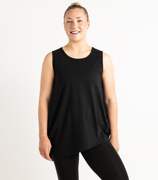 Asymmetrical Tank Top - Black
