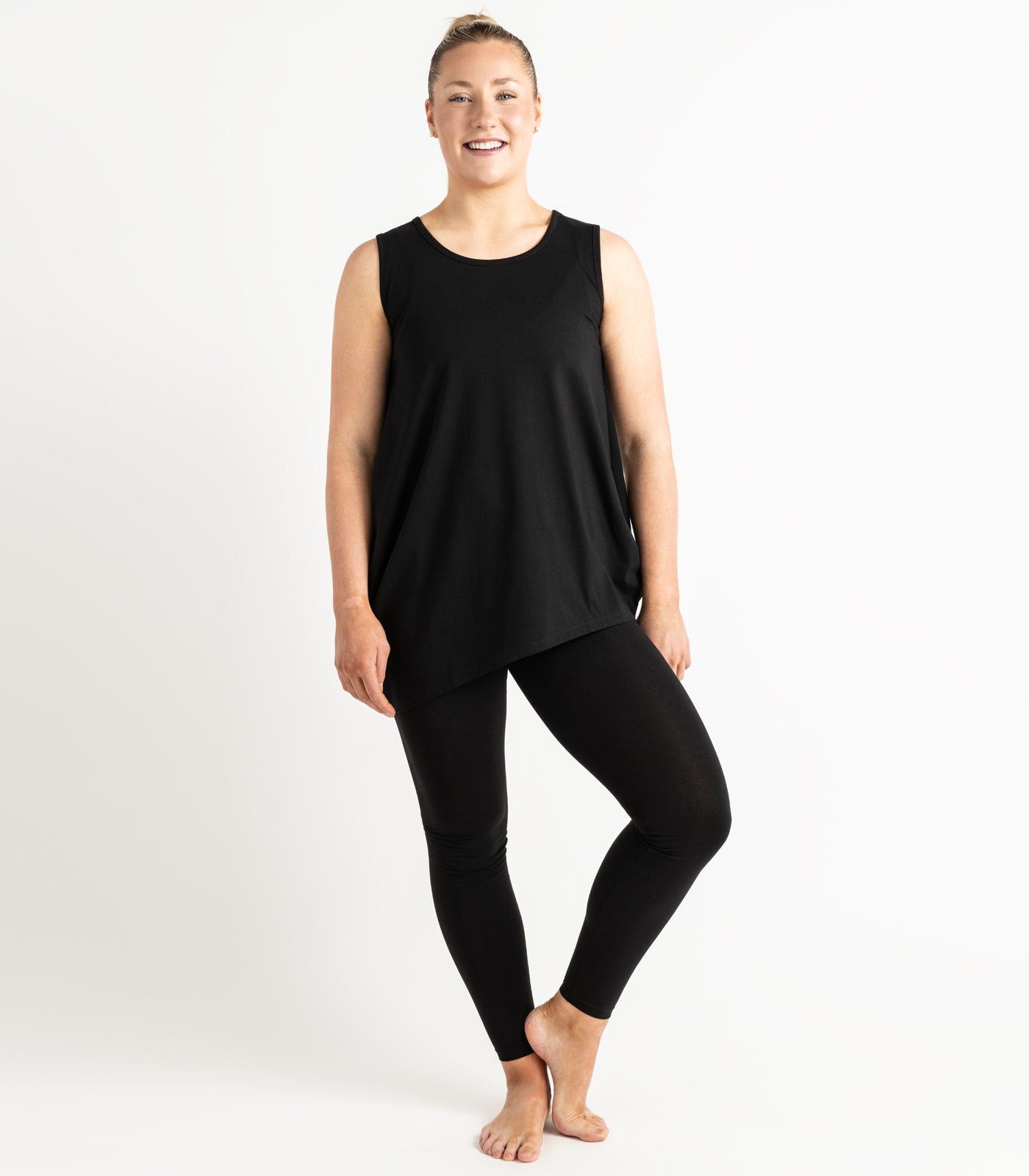 Asymmetrical Tank Top - Black