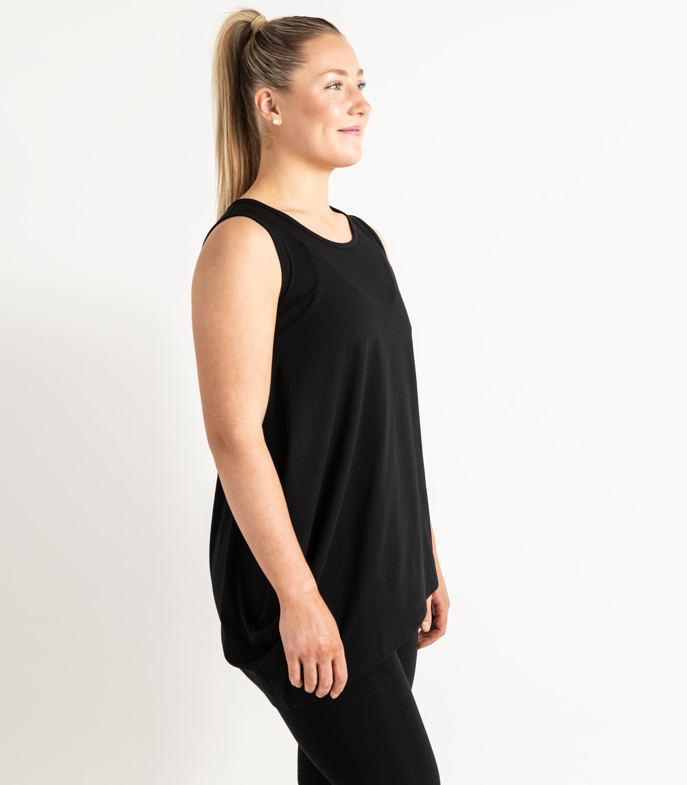 Asymmetrical Tank Top - Black