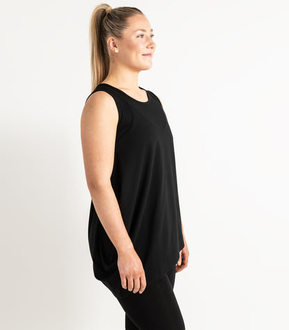 Asymmetrical Tank Top - Black
