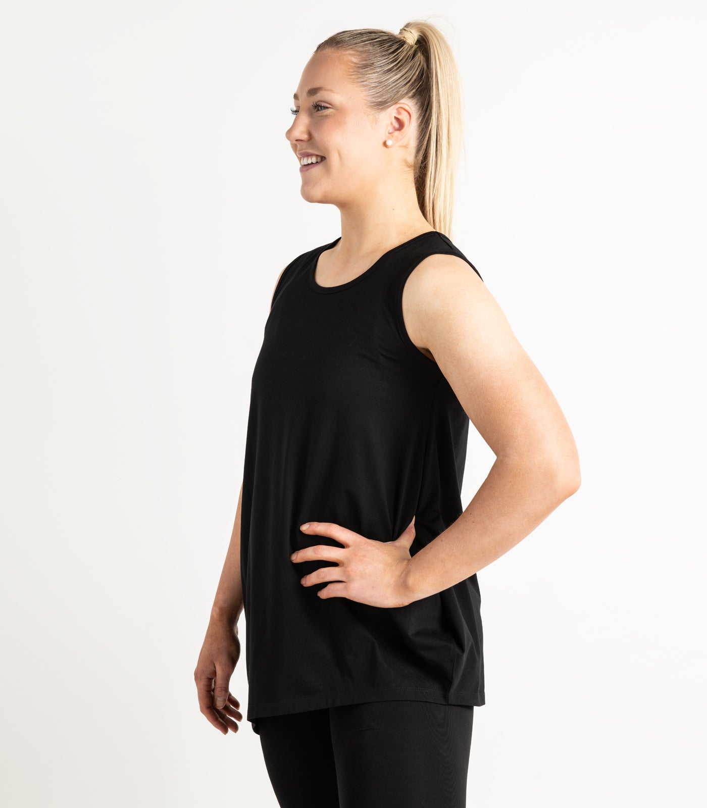 Asymmetrical Tank Top - Black