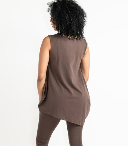Asymmetrical Tank Top - Chocolate Martini
