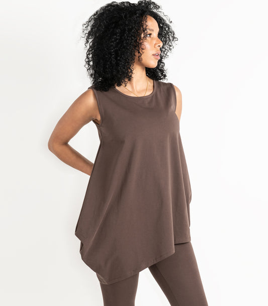 Asymmetrical Tank Top - Chocolate Martini