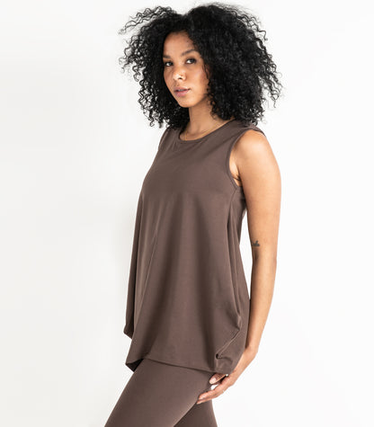 Asymmetrical Tank Top - Chocolate Martini