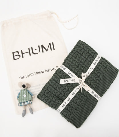 Bhumi Organic Cotton - Baby Snuggle Up Throw Bundle - Plait Design