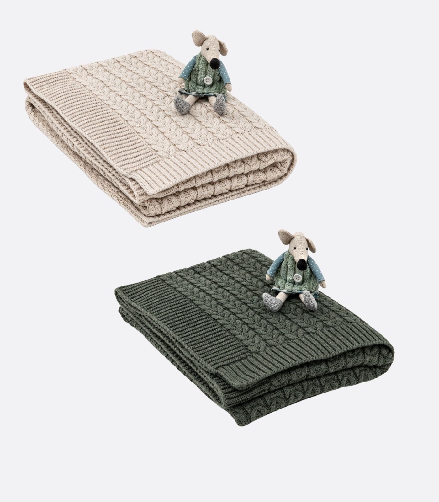Bhumi Organic Cotton - Baby Snuggle Up Throw Bundle - Plait Design