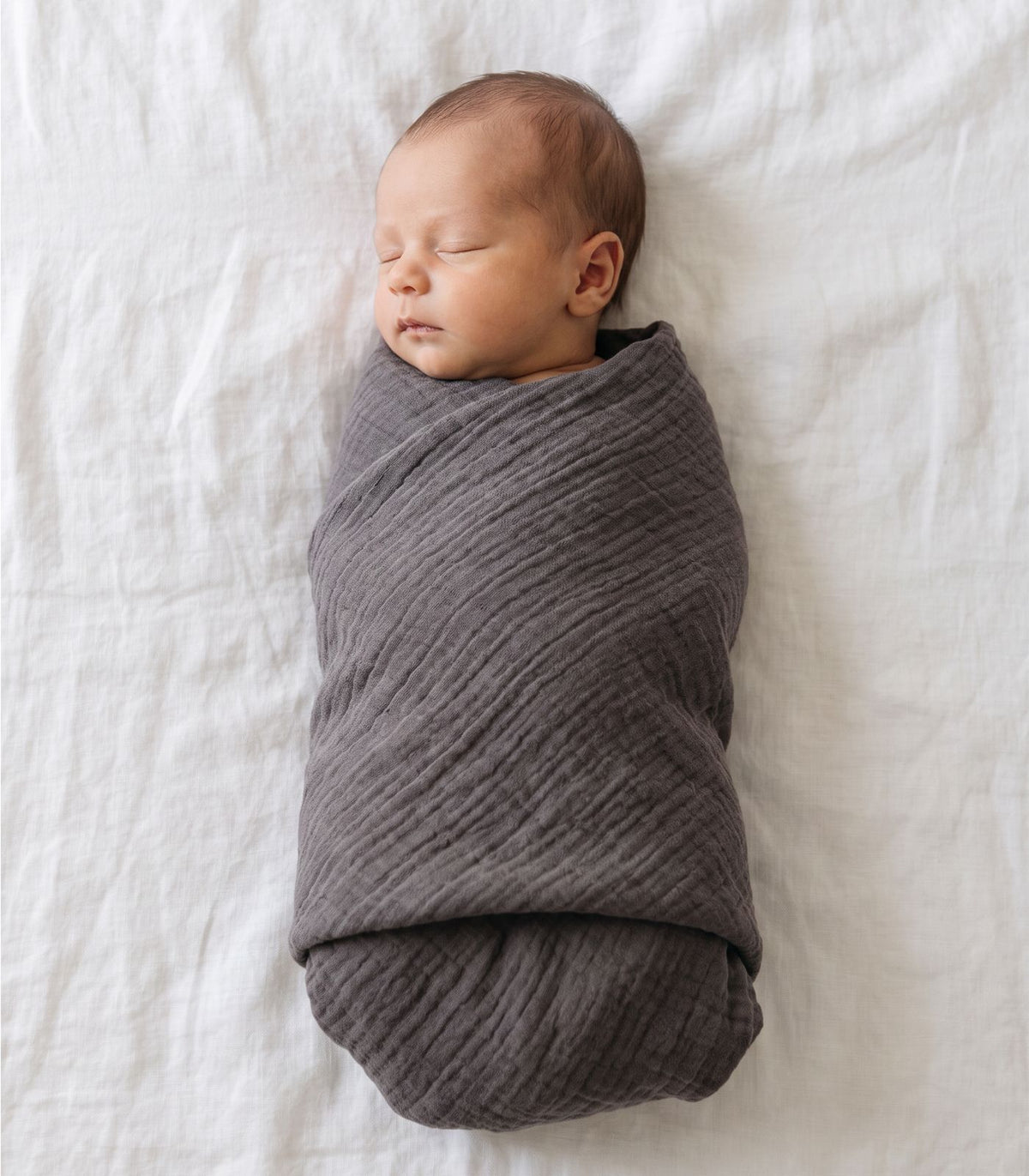 Organic Cotton Baby Muslin Wrap - Dark Grey